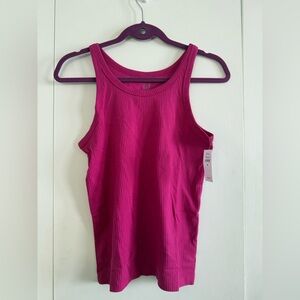 GAP Women's Fuchsia Ribbed Tank Top